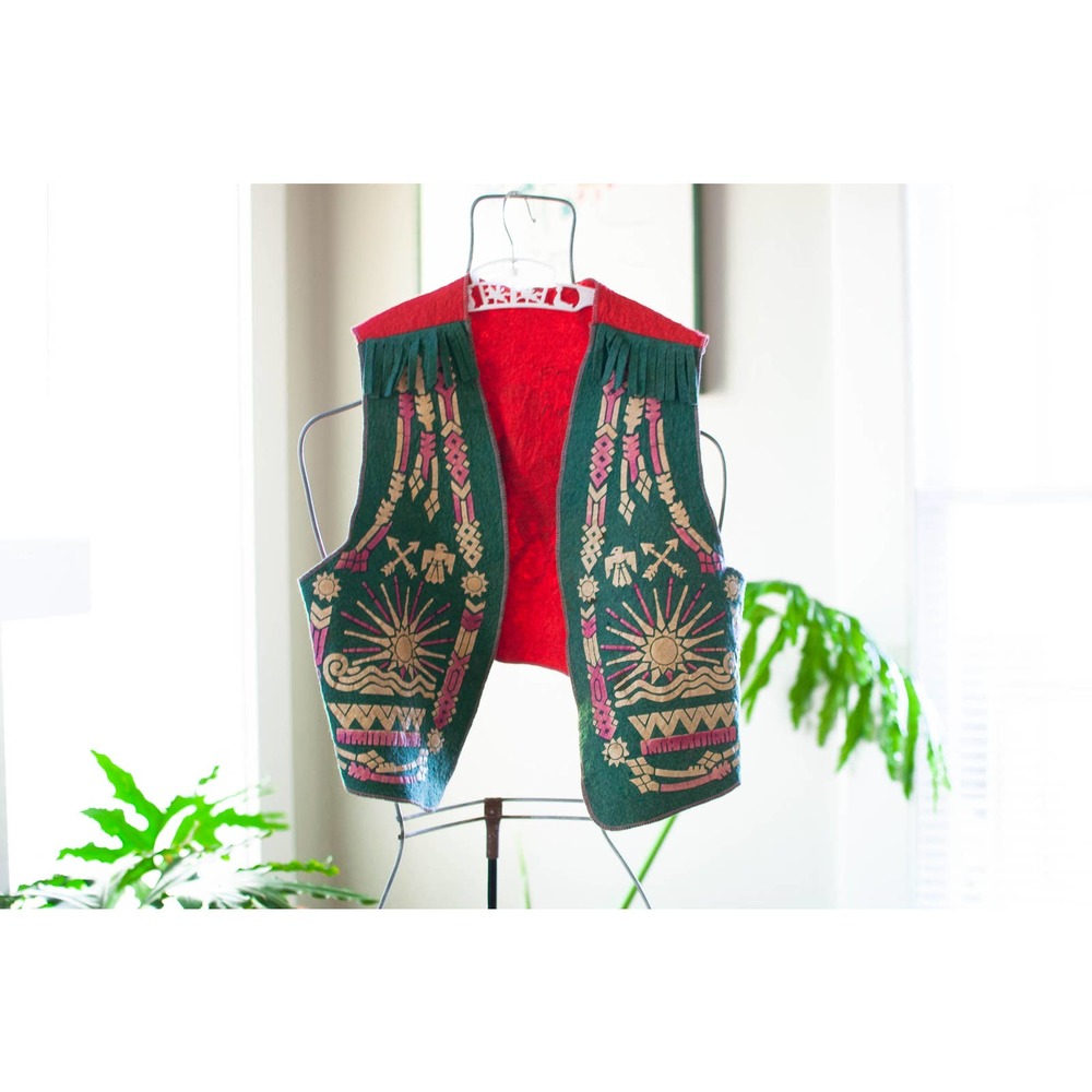 Vintage 50s-60s western felt cowboy boys vest